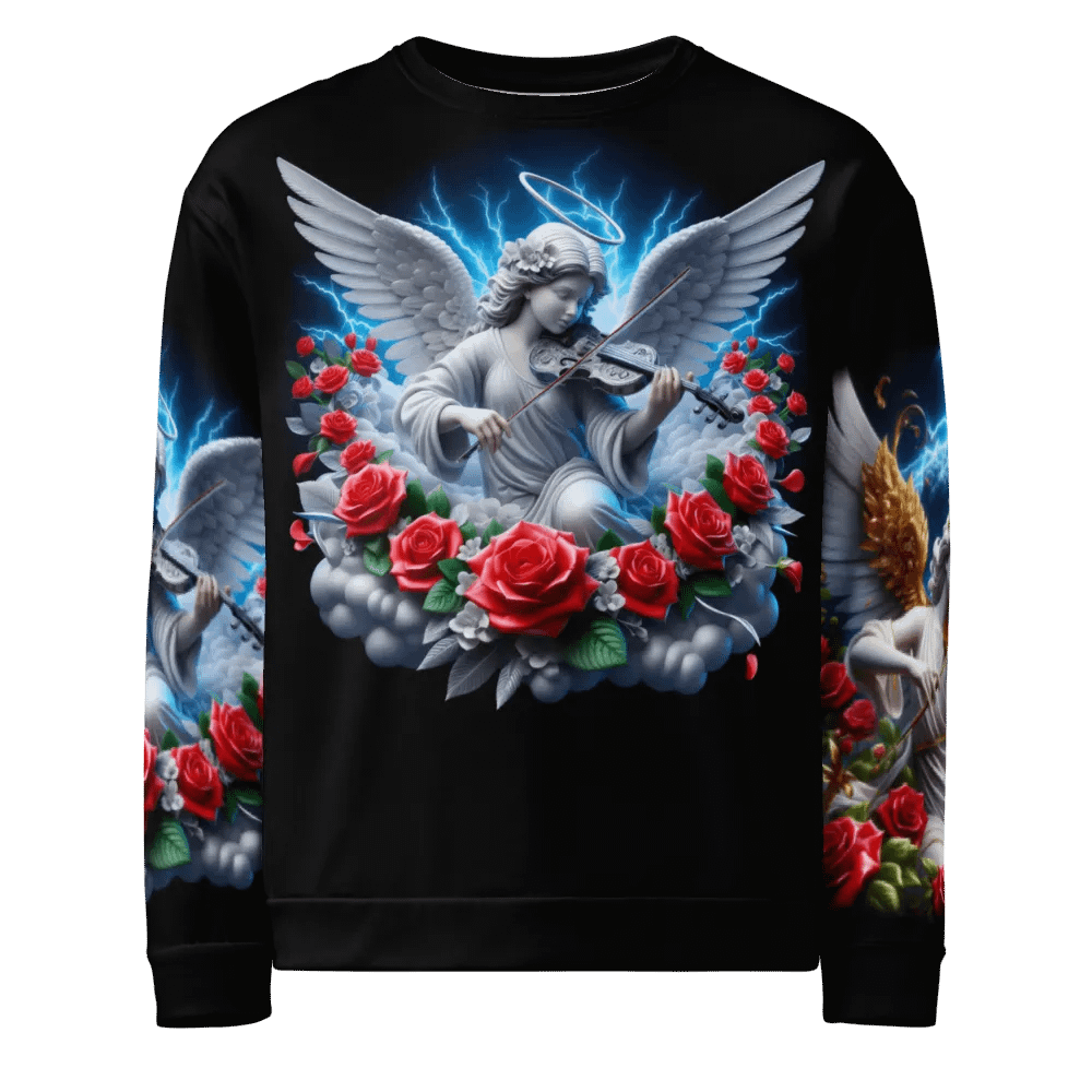 Angels making Music with a Violin - All-Over Unisex Sweatshirt #40 product image (1)