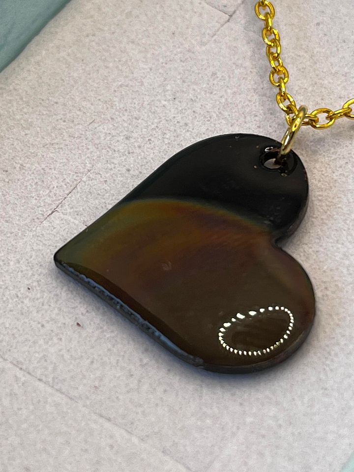 Burnt Copper and Resin Heart Necklace product image (2)