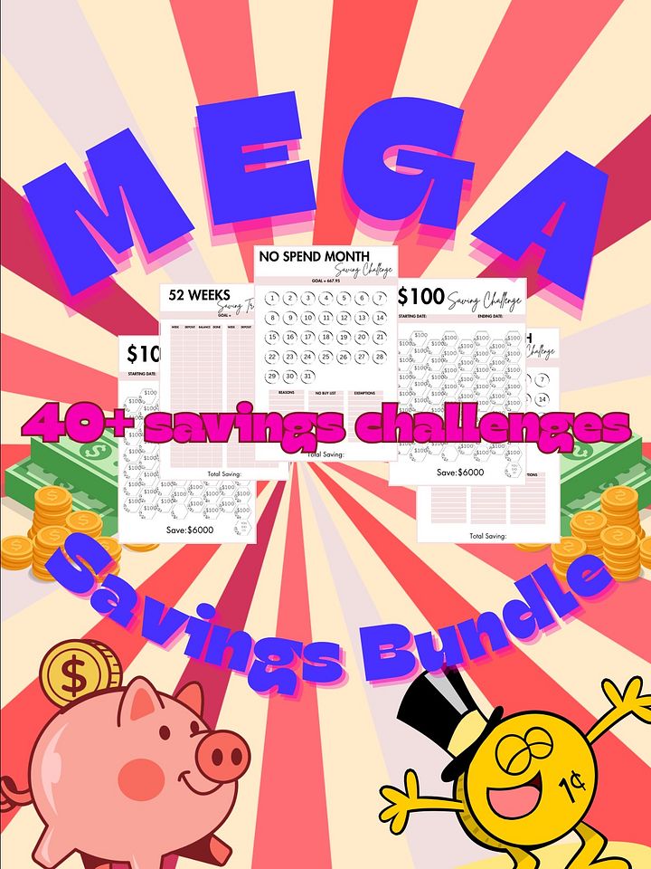 MEGA savings challenges bundle - PDF download - 40+ savings cards! product image (1)
