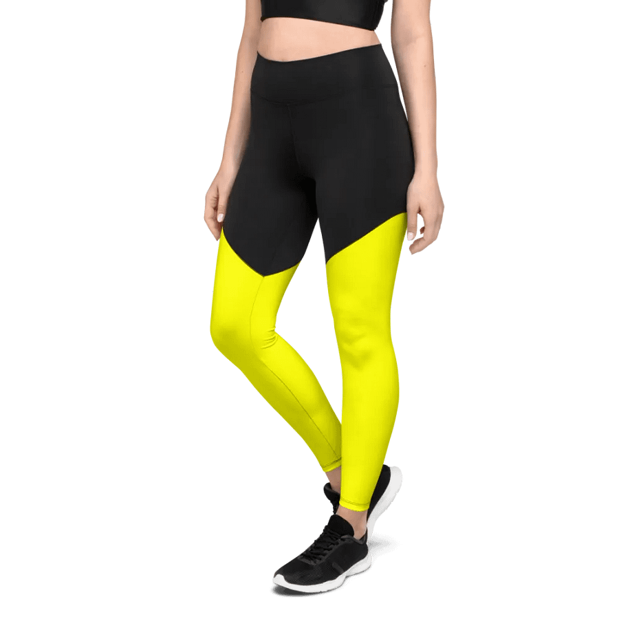 Plain Color Yellow Sports Leggings product image (3)