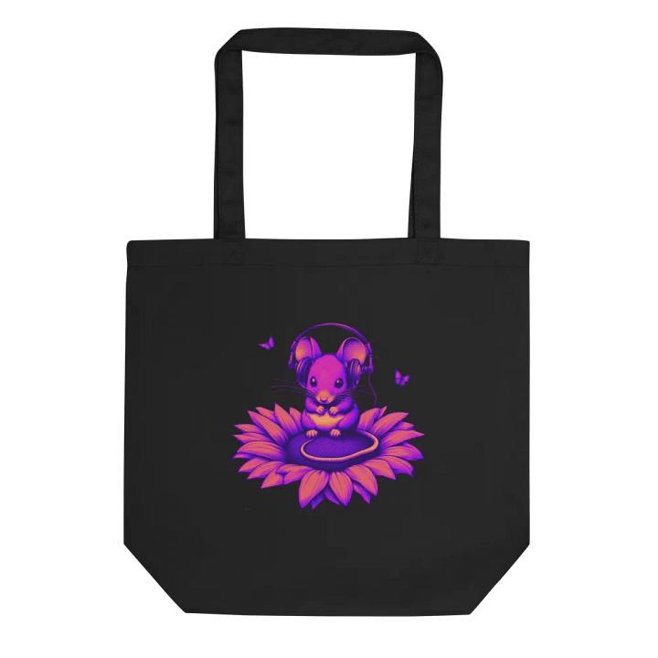 Cute mouse with headphones tote bag product image (1)