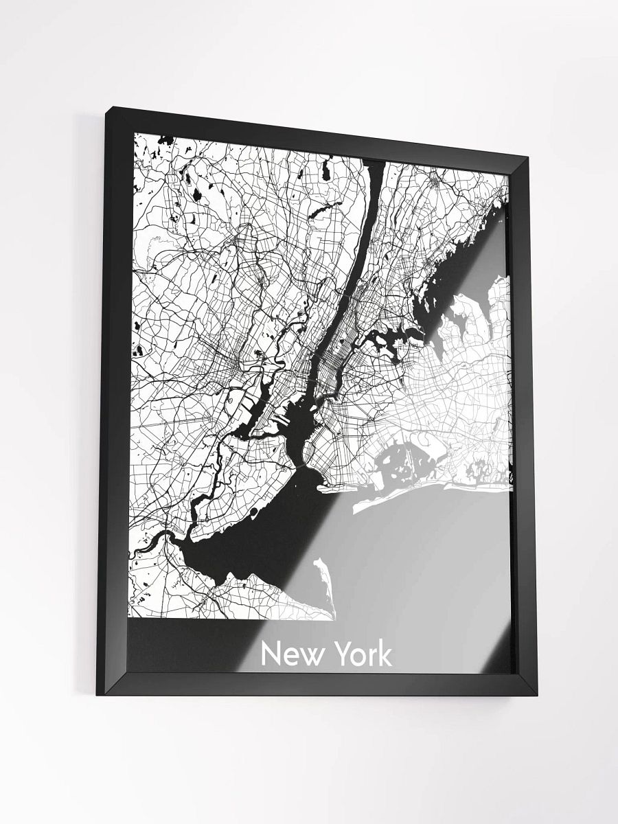 New York City Map Print: Modern Black & White Wall Art product image (3)