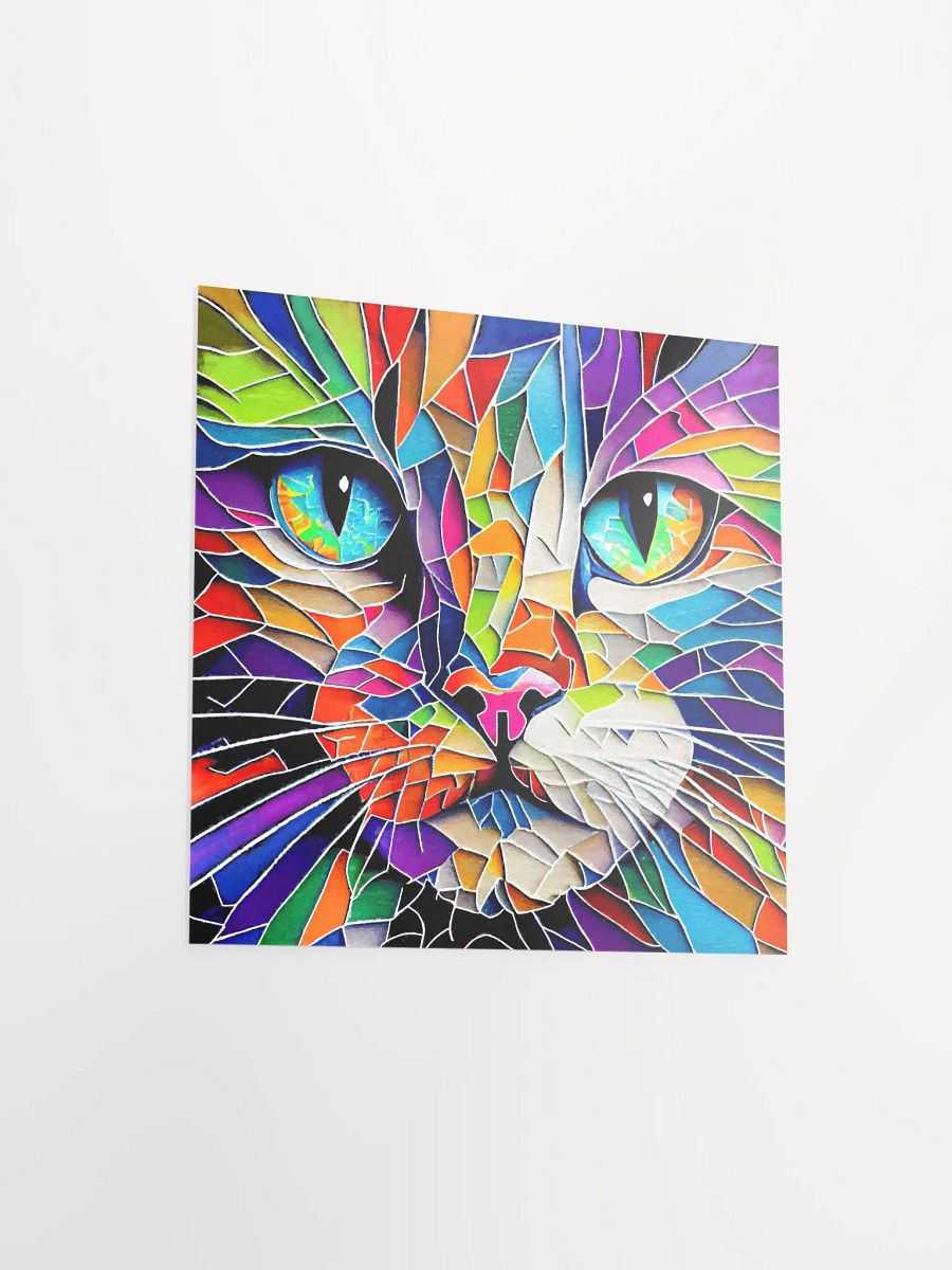 Vibrant Mosaic Style Cat Matte Poster product image (13)