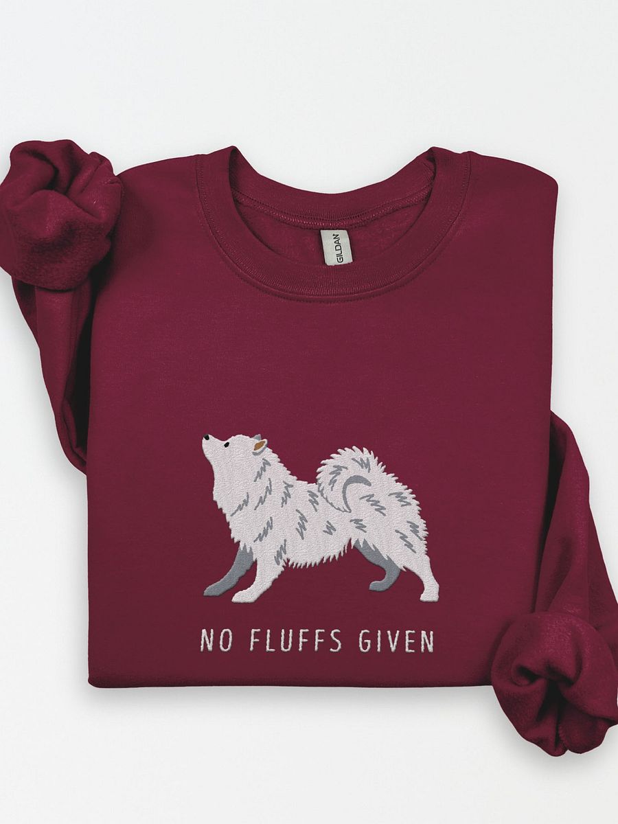 No Fluffs Given Sweatshirt (Embroidered) of a Samoyed product image (1)