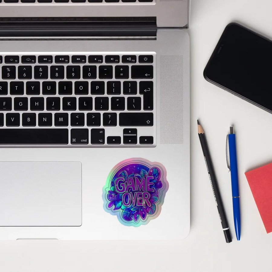 Game Over Holographic Sticker product image (12)
