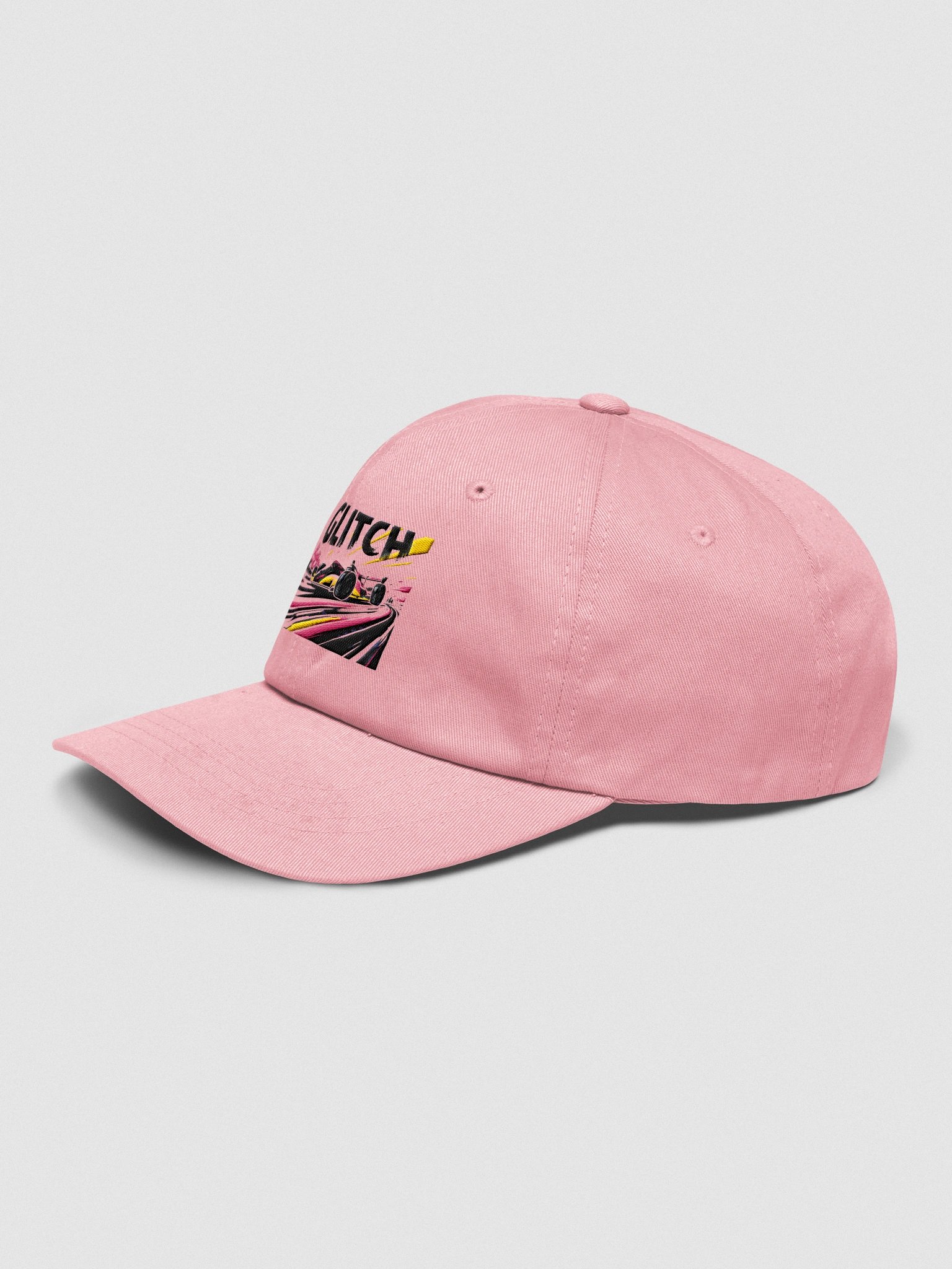 Digital Distortion Race Car | Glitch Art Print Cap product image (8)