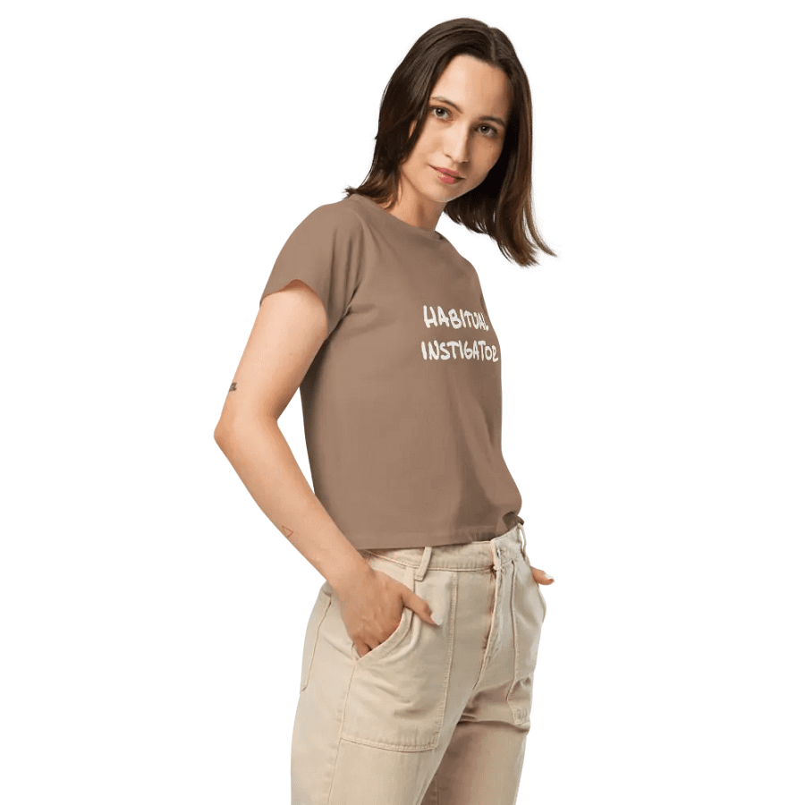 HABITUAL INSTIGATOR (white design) printed waist-length tee product image (28)