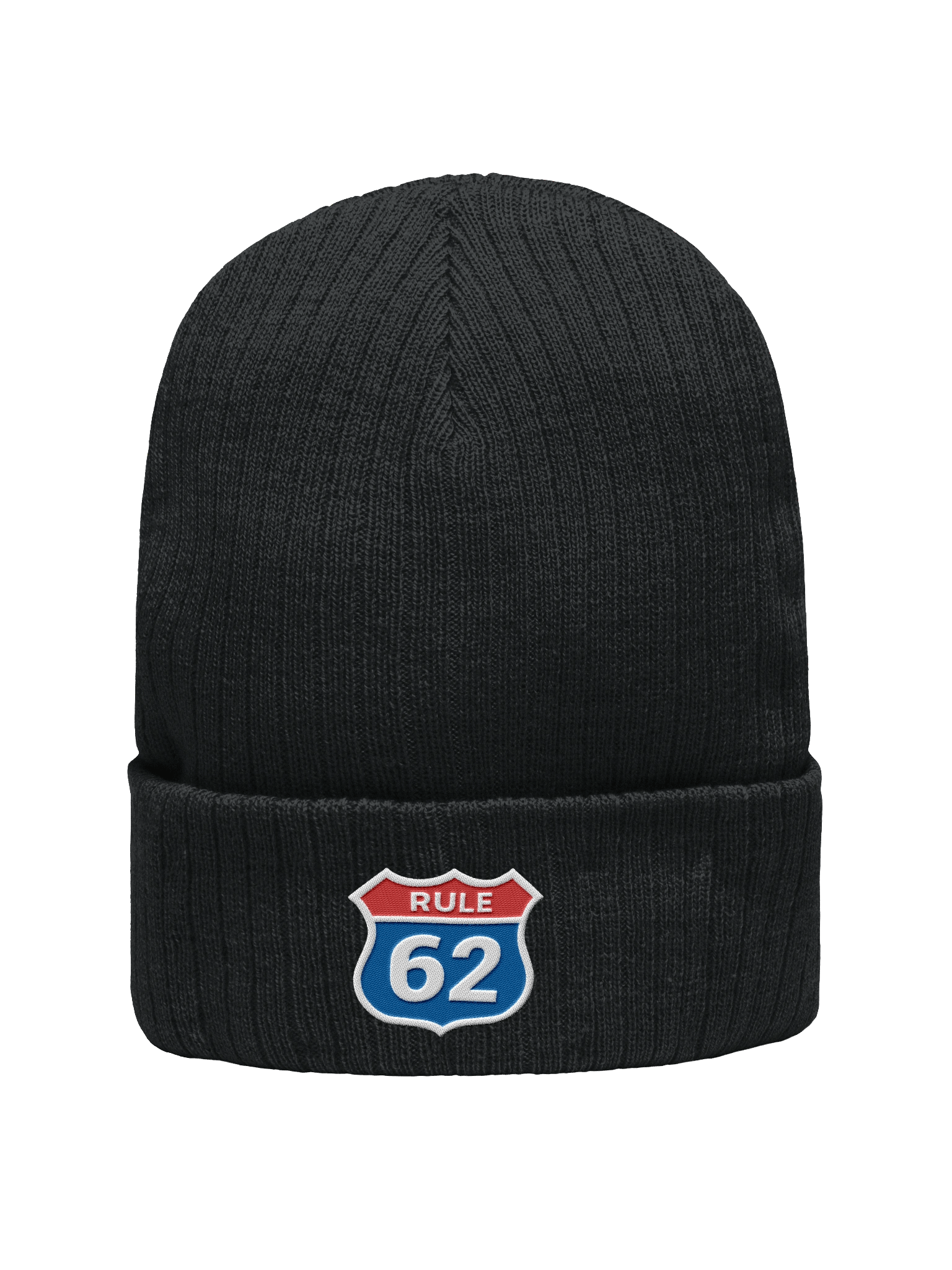 Rule 62 Sobriety & Recovery Beanie Hat | Red White & Blue Color Design product image (1)