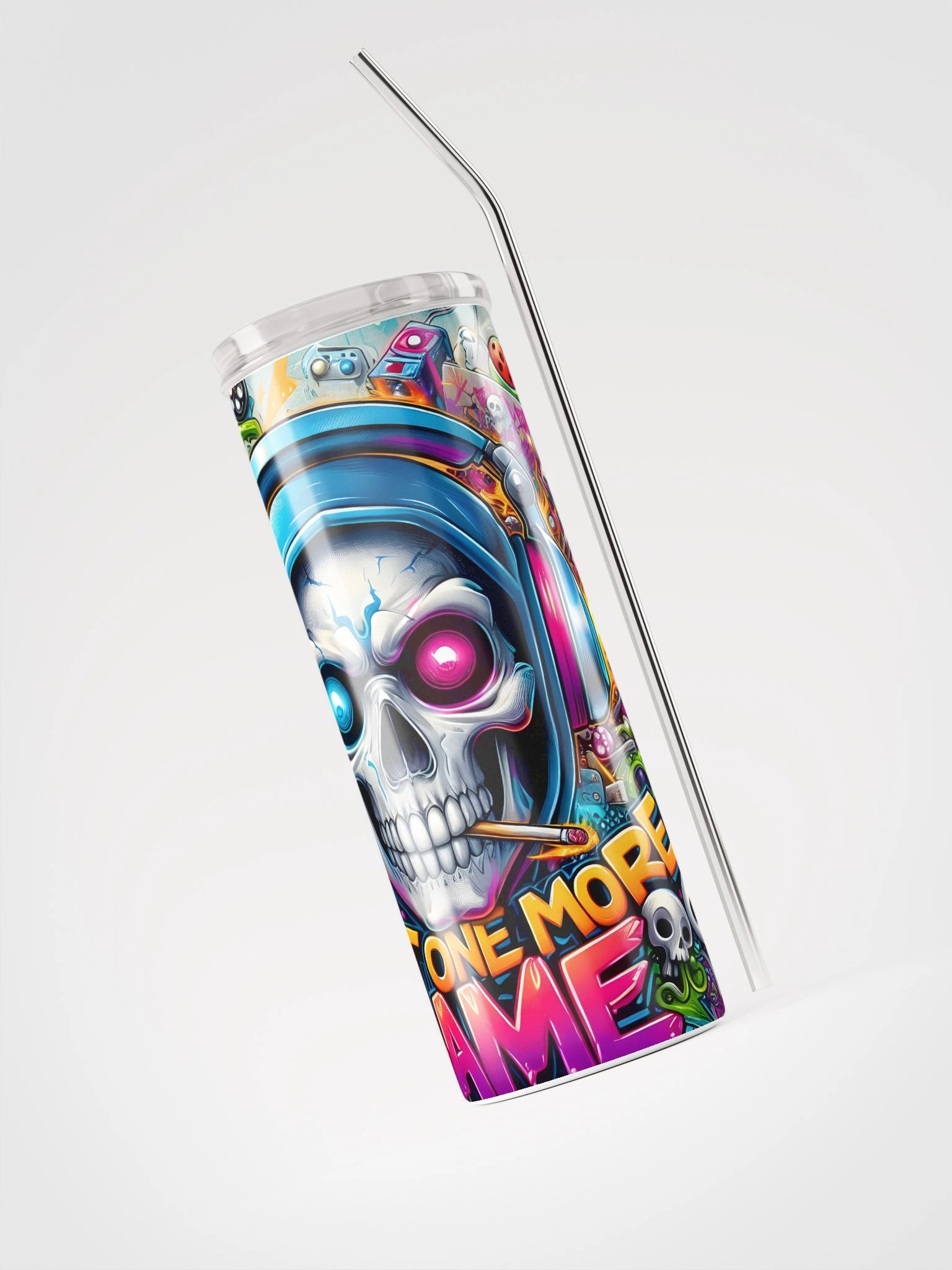 Gamer's Skull Stainless Steel Tumbler product image (5)