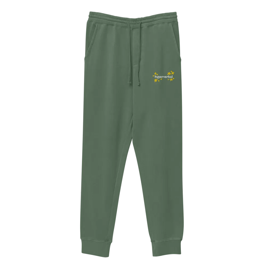 hyperverbal (comic sans and stars) embroidered pigment dyed joggers product image (4)