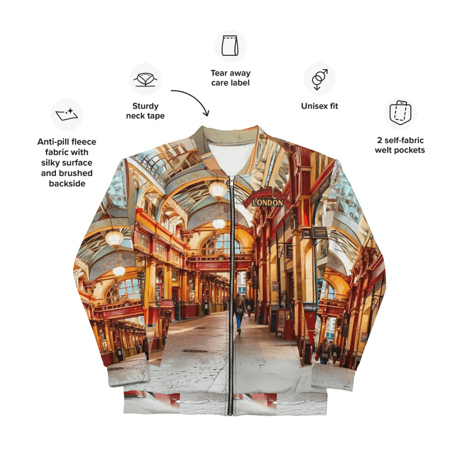 Leadenhall Market London All Over Print Bomber Jacket product image (7)