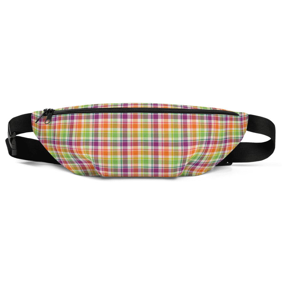 Purple, Orange, and Lime Green Plaid Fanny Pack product image (2)