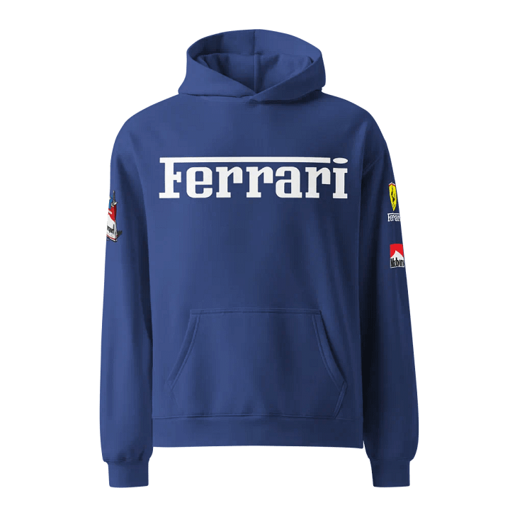 FERRARI MARLBORO Logo Unisex Oversized Blue Hoodie product image (1)