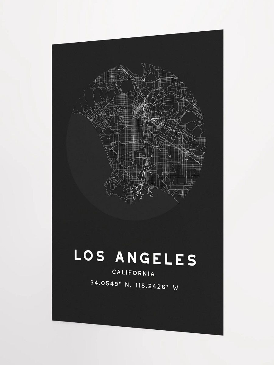 Los Angeles Street Map Poster – Black Minimalist Circular City Art product image (6)