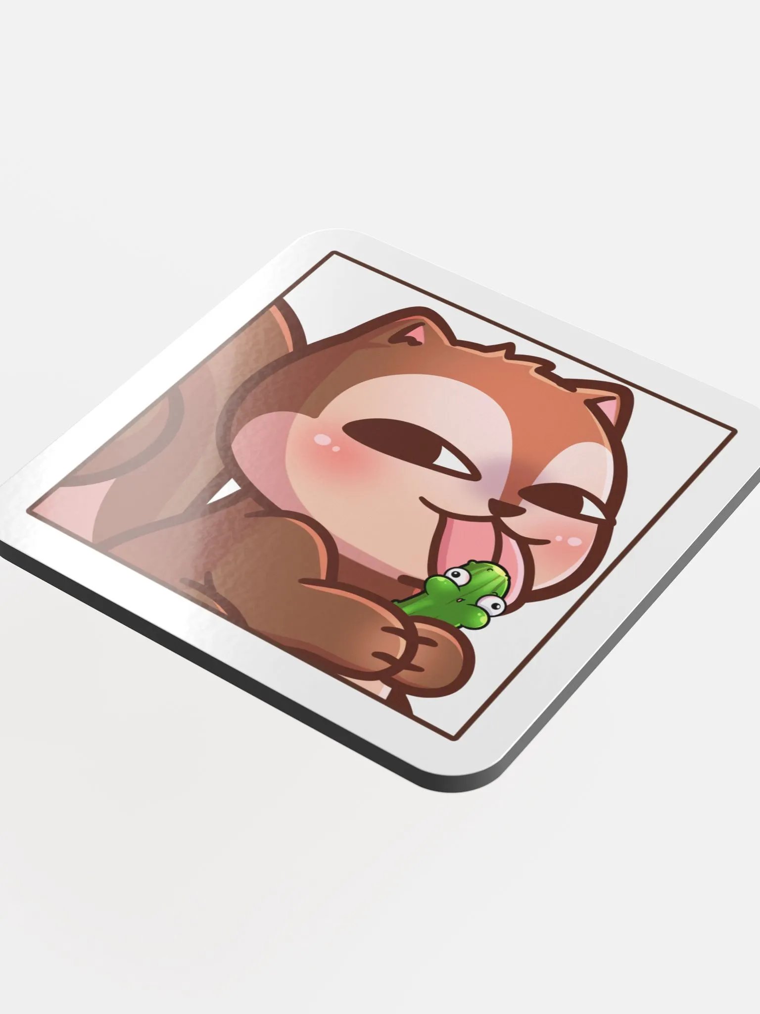 Mischievous Squirrel Glossed Cork Coaster product image (4)