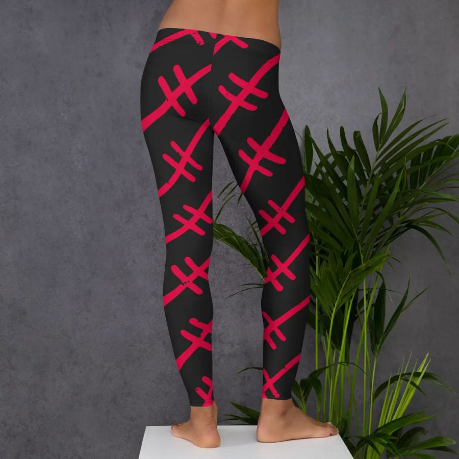 Criss-Cross Red Line All-Over Leggings product image (6)