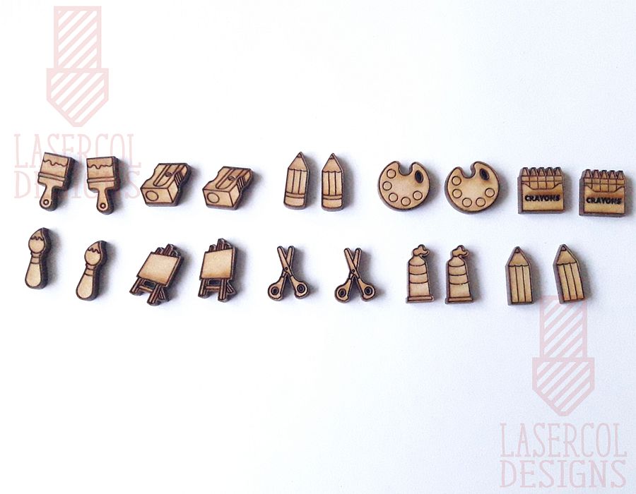 Art Supplies Cut Outs and Stud Earrings - Laser Cut Files product image (9)