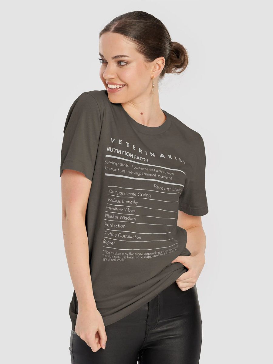 "Veterinarian Nutrition Facts" t-shirt (dark background) product image (2)