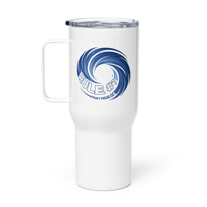Rule #7 Stainless Steel Travel Mug Blue and White product image (1)