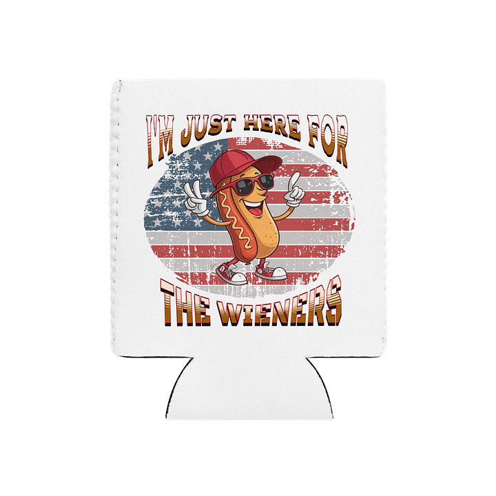 Im Just Here For The Wieners Hot Dog Chill Out with Coozie Can Cooler product image (2)