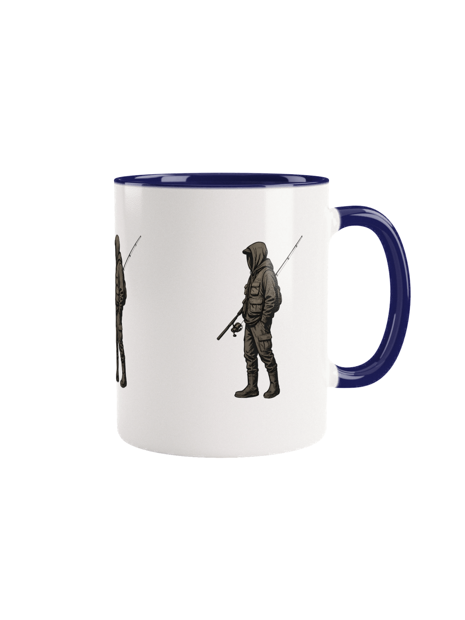 Fishing Coffee Mug with Angler Silhouette – Outdoors Cabin Lake Camping Mug for Fishermen product image (5)