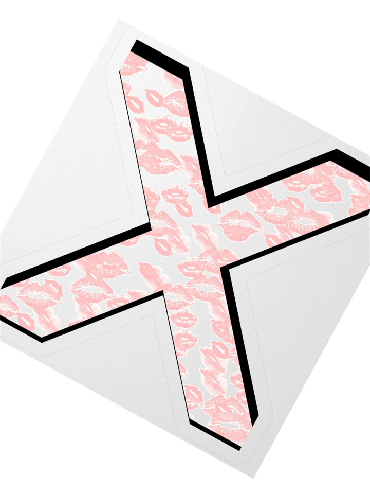 White X Pink Lipstick Kisses | Kiss-cut Sticker product image (2)