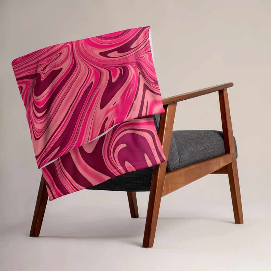 Throw Blanket - Shades of Magenta Pink Digital Fluid Art product image (6)