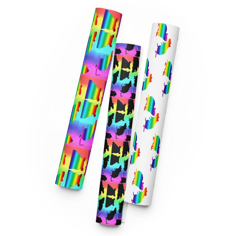 rainbow rats wrapping paper x 3 product image (1)
