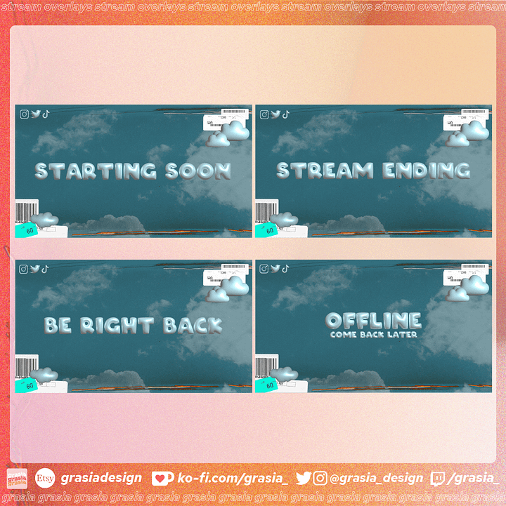 3D Cloud Stream Overlay Set product image (2)