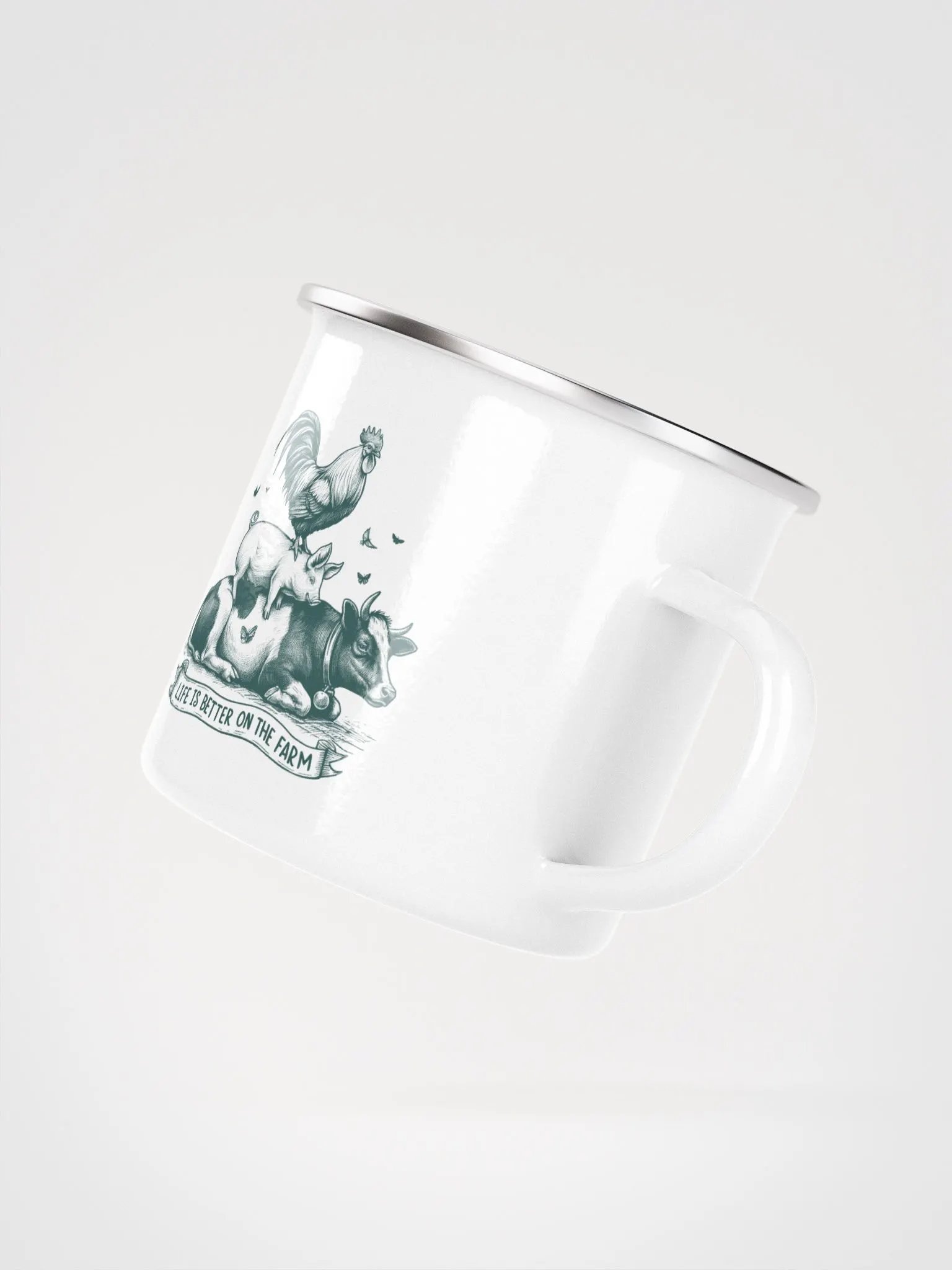 "Life is better on the farm 2" enamel Mug product image (3)