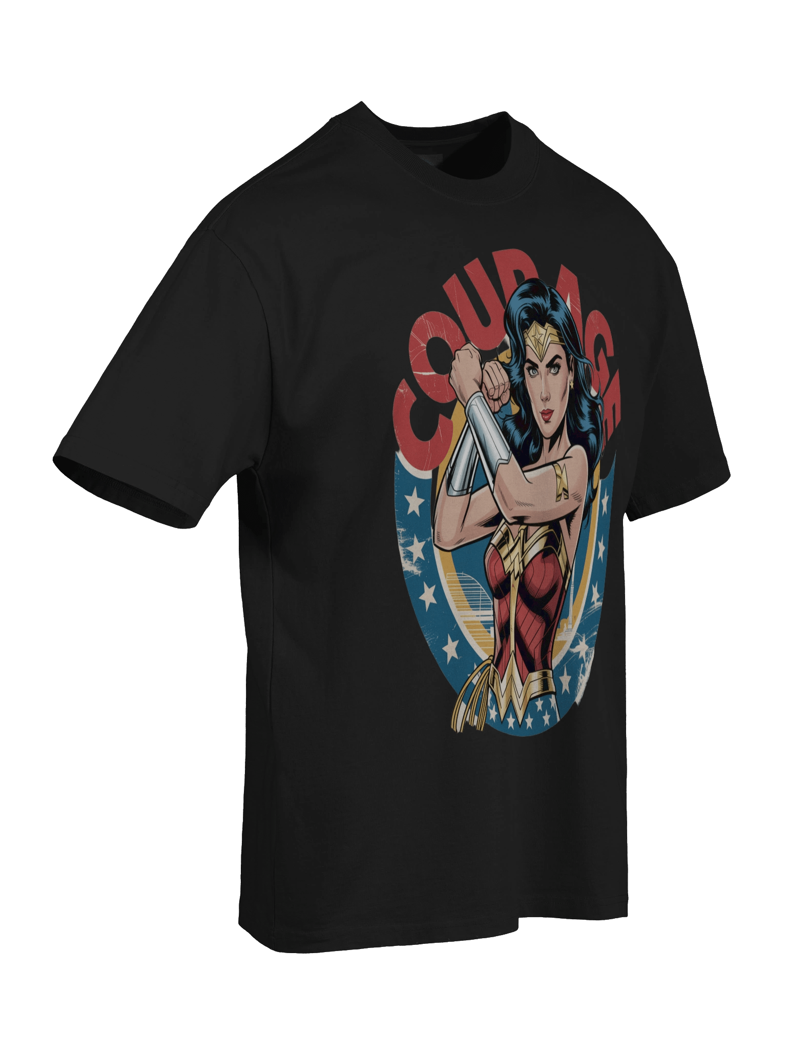 Wonder Woman Courage Eclipse Oversized Faded T-Shirt product image (8)