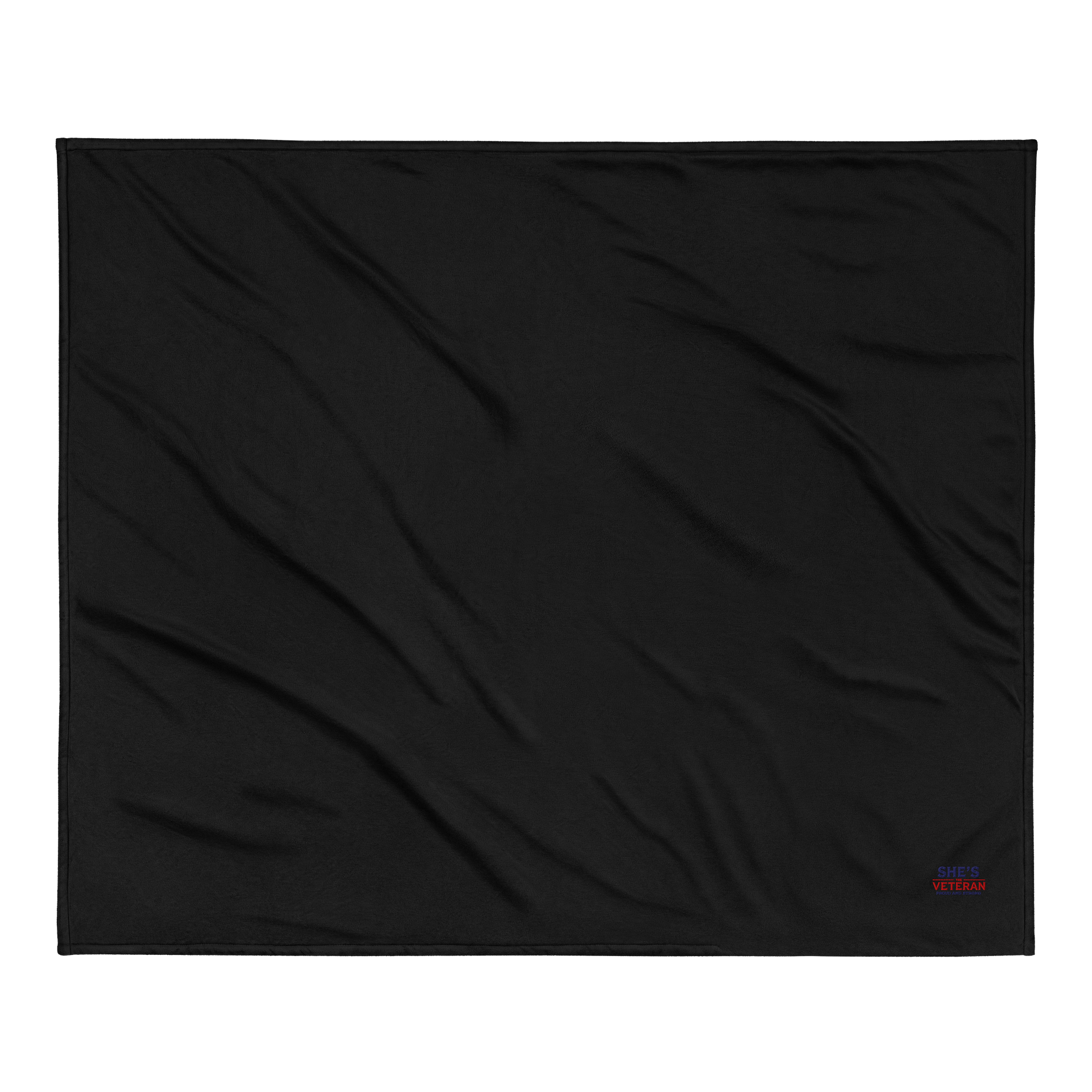 She’s The Veteran Embroidered Premium Sherpa Blanket product image (4)