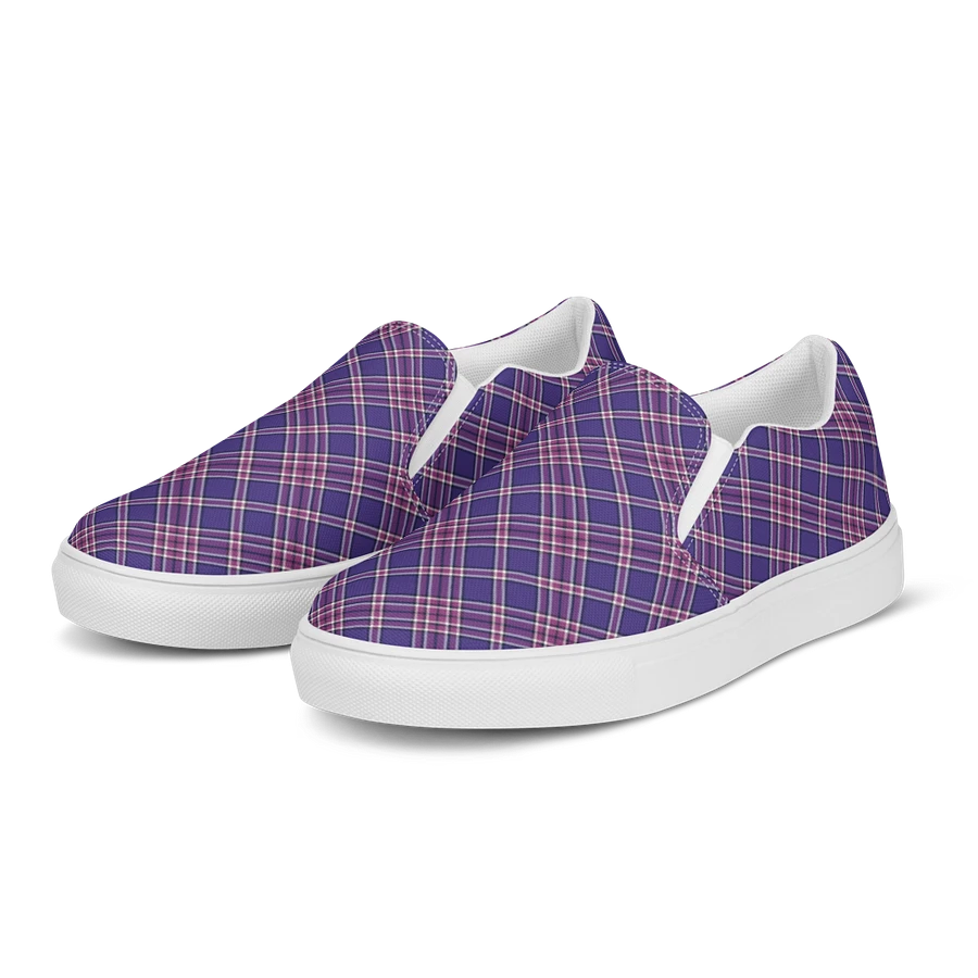 Purple Orchid and Violet Plaid Women's Slip-On Shoes product image (3)
