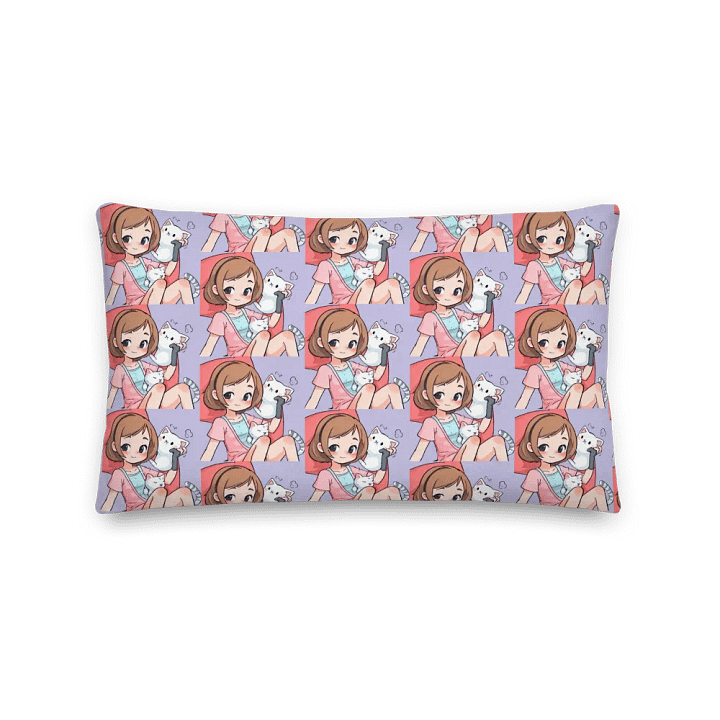 Whimsical Girl and Cat All-Over Print Pillow product image (2)