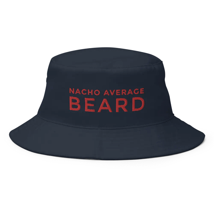 Nacho Average Beard Navy Bucket Hat (Red Embroidery) product image (1)