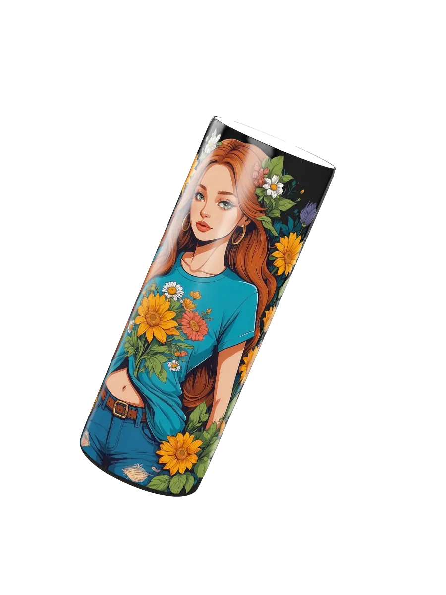 Bloomcore Flower Girl 20 oz Skinny Stainless Steel Tumbler - Black - v1 product image (3)