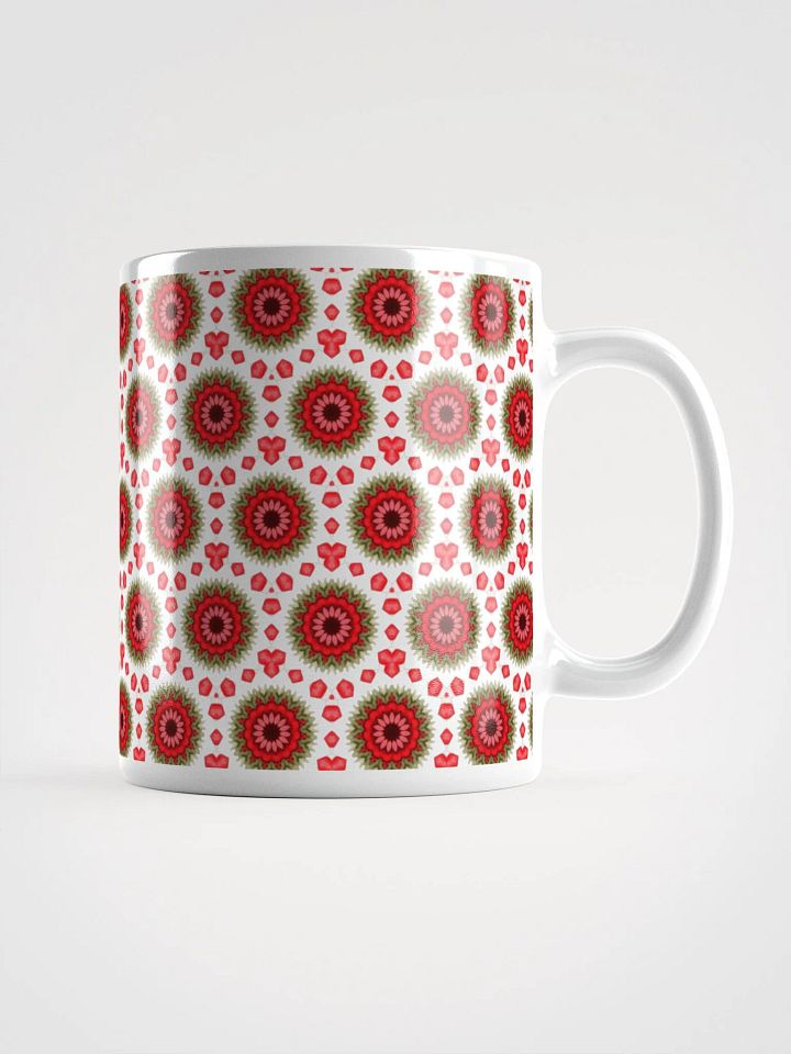 Red Green & White Daisy Mug product image (1)