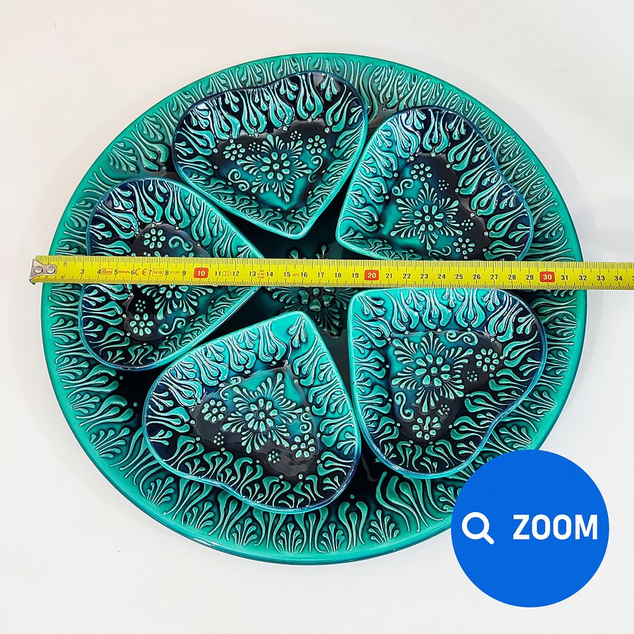 Ceramic turquoise set — handmade pottery, handmade ceramic, home decor, handmade gift, Turkish ceramic product image (7)