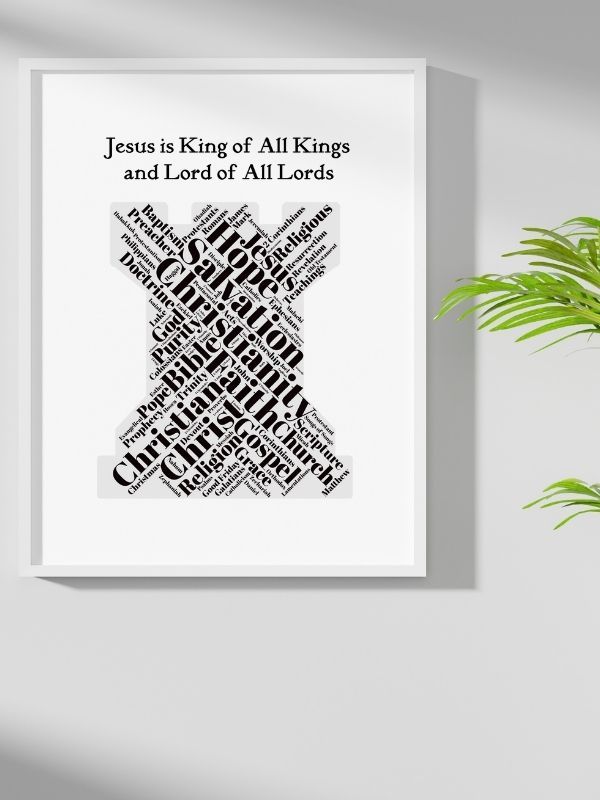 Printable Christian Wall Art – "Jesus is King of Kings, and Lord of All Lords" Castle Design product image (6)