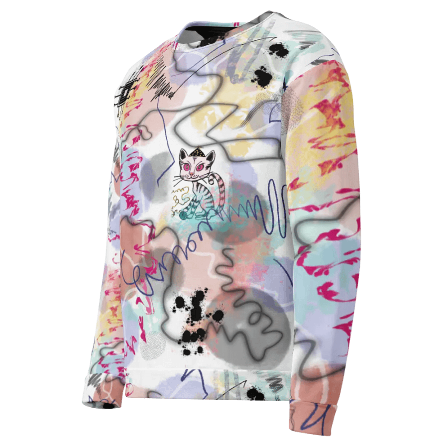 ScribbleWear #8 Unisex Art Sweatshirt/PinkCat product image (3)