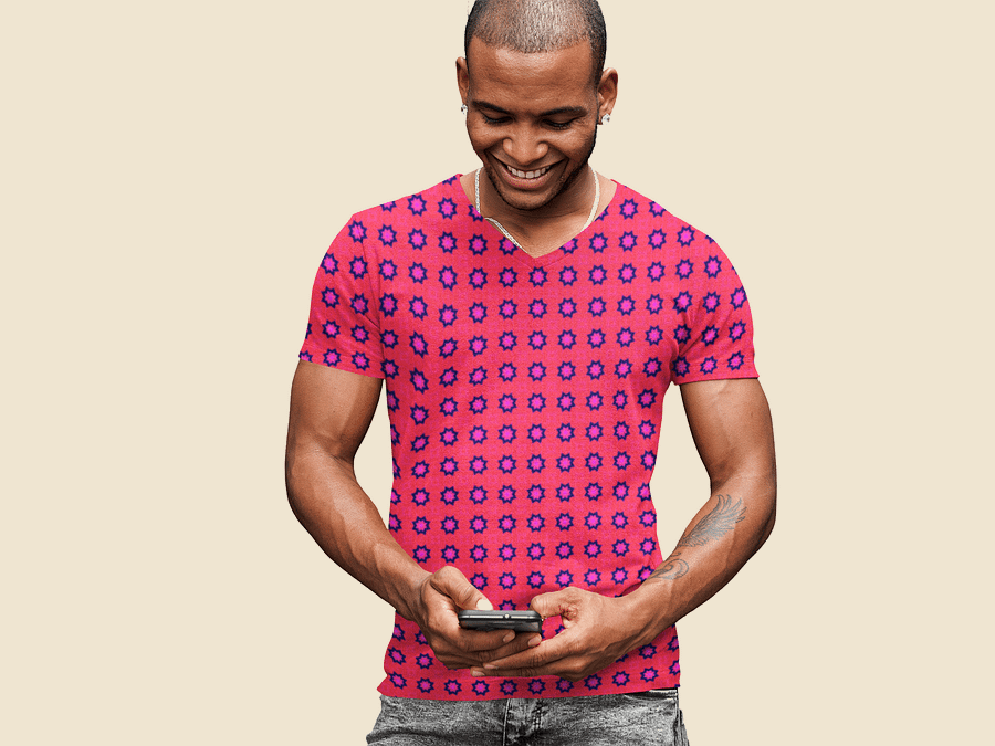 Abstract Red Unisex V Neck Sports Jersey product image (5)
