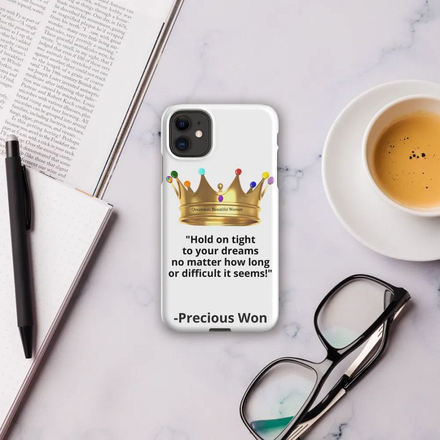 Queendom Beautiful Women iPhone® Snap Case (White/Ammolite Crown) product image (9)
