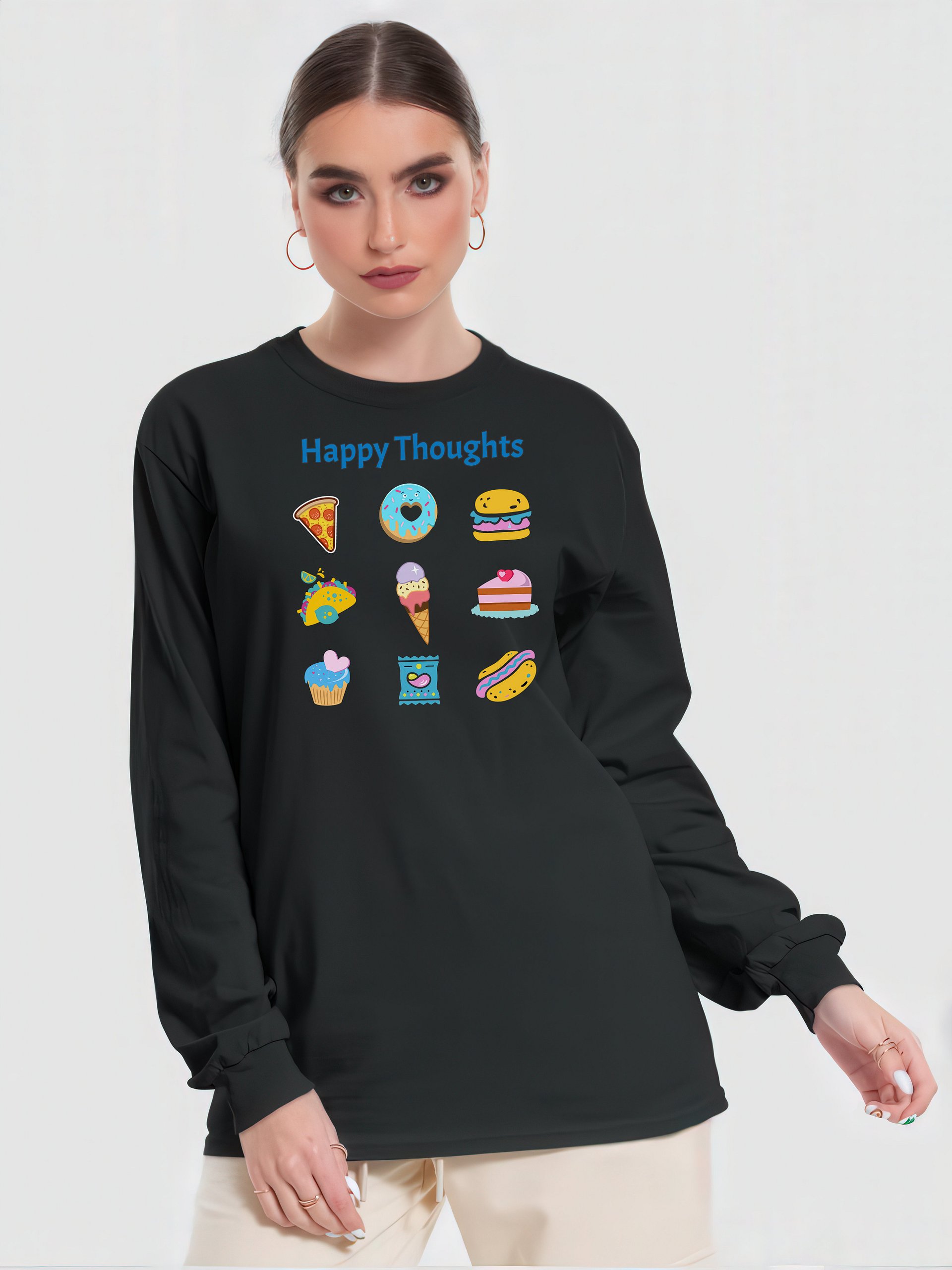Happy Thoughts - Don't Judge Me - Junk Food - Gildan Ultra Cotton Unisex Long Sleeve T-Shirt product image (1)