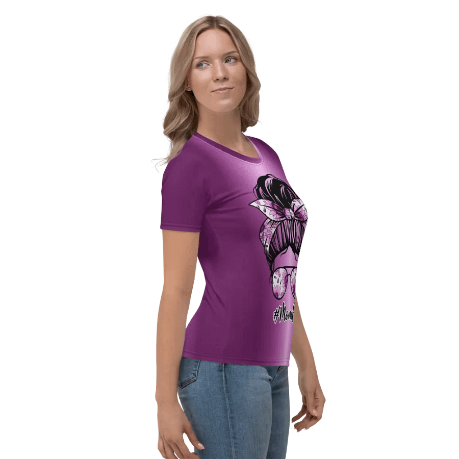 Messy Bun Mom Life All Over Print t-shirt product image (5)