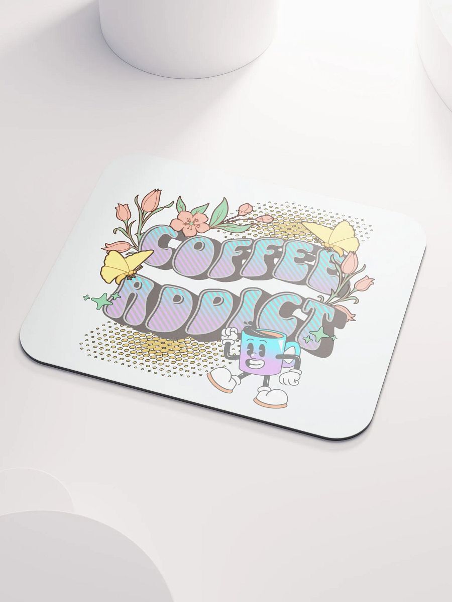 Coffee Addict Mascot Mug Whimsical Mouse Pad product image (3)