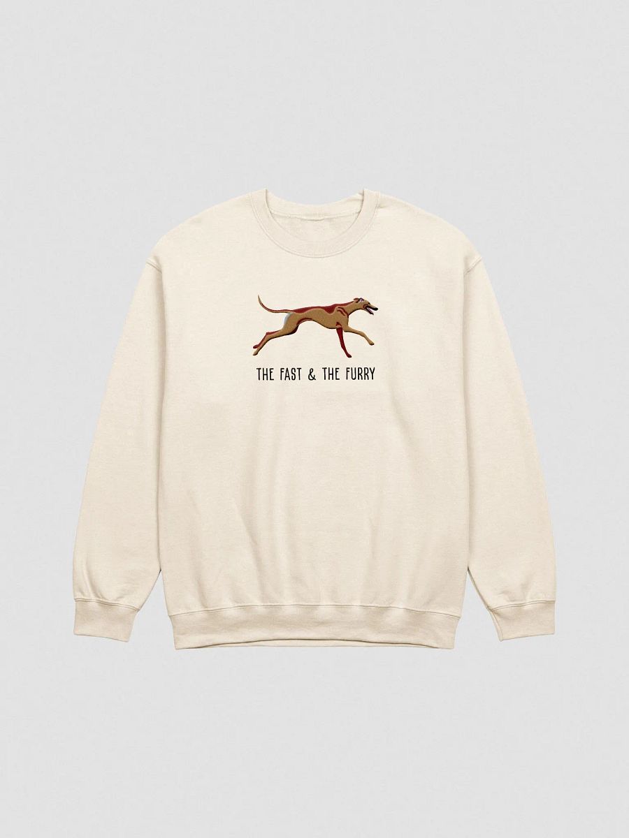 The Fast & The Furry Sweatshirt (Embroidered) of a Greyhound(Tan) product image (4)
