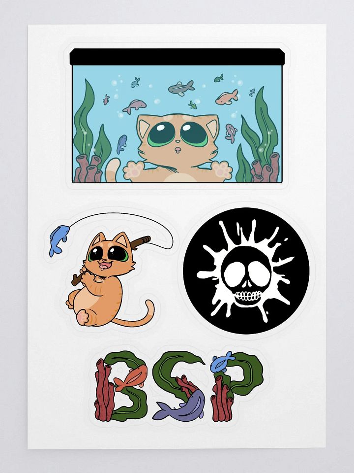 Fishing Feline Sticker Pack (4 stickers) product image (2)