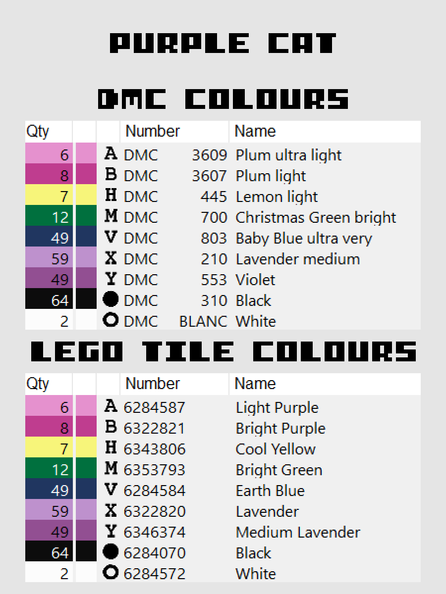 Purple Cat Pixel Art product image (4)