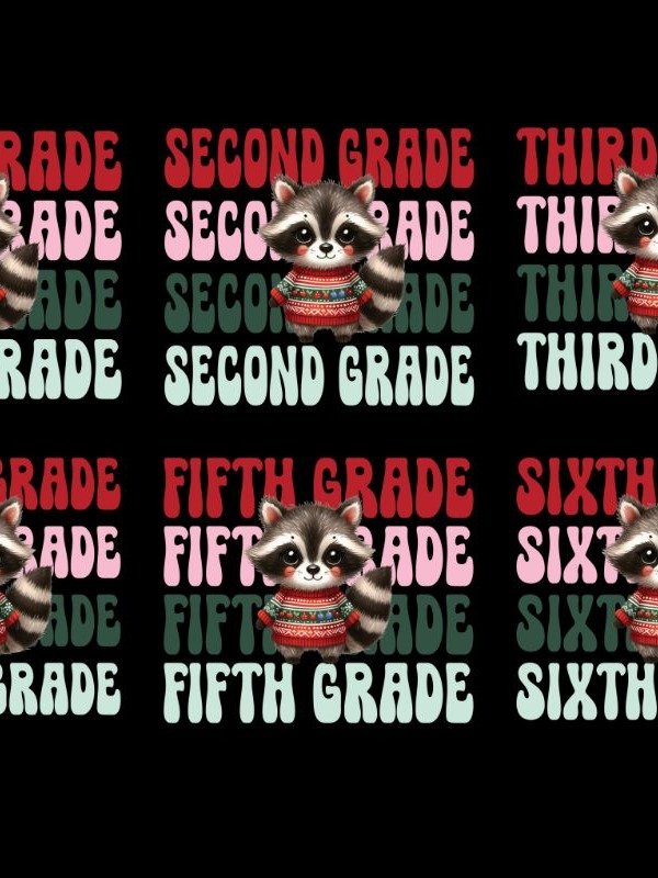 Christmas Raccoon Teacher sublimation bundle product image (2)