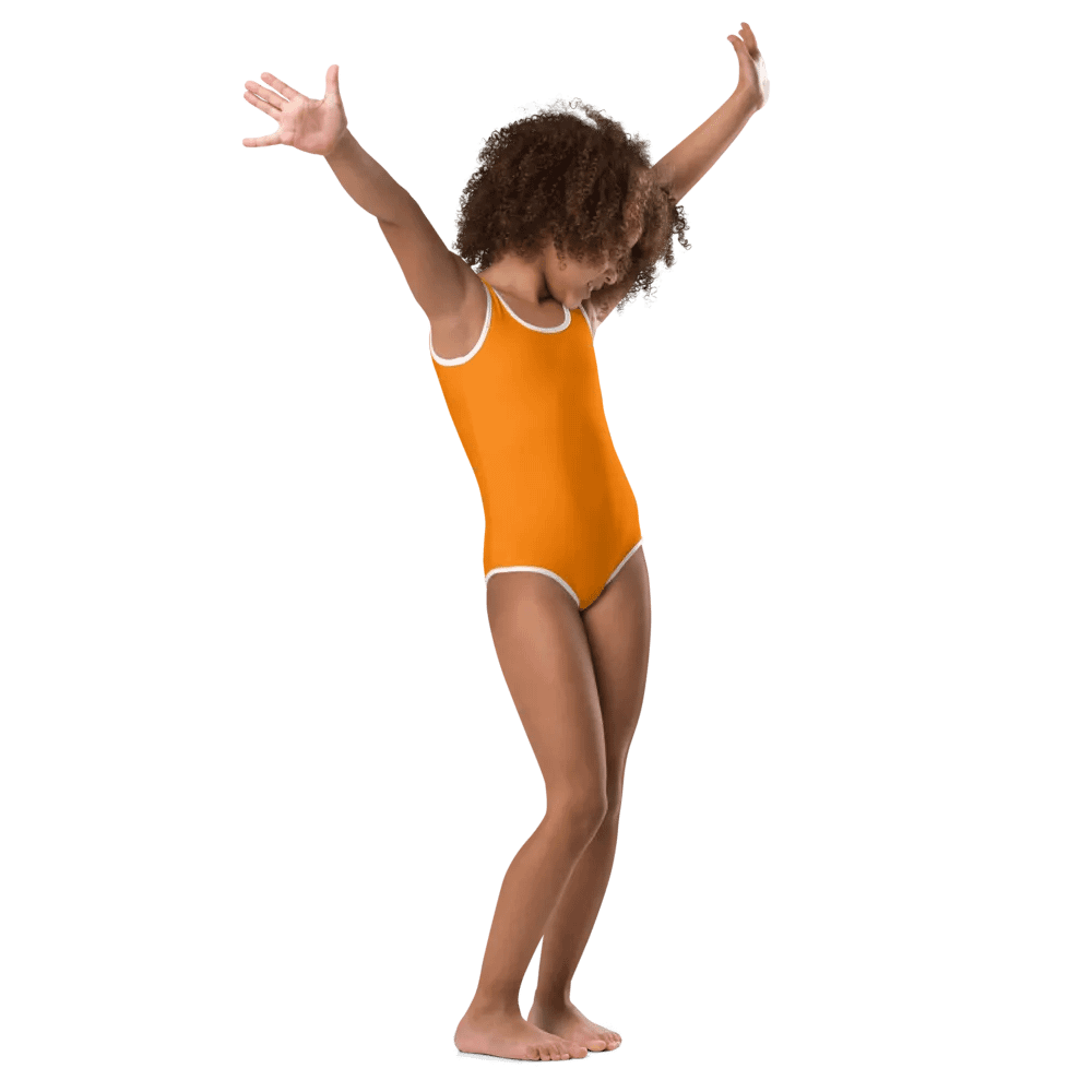 Kids Plain Color Orange Swimsuit product image (1)